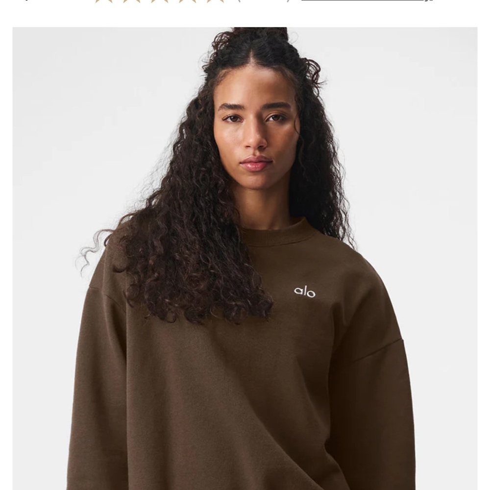 ALO Yoga Women's Chocolate Crew Neck Sweater